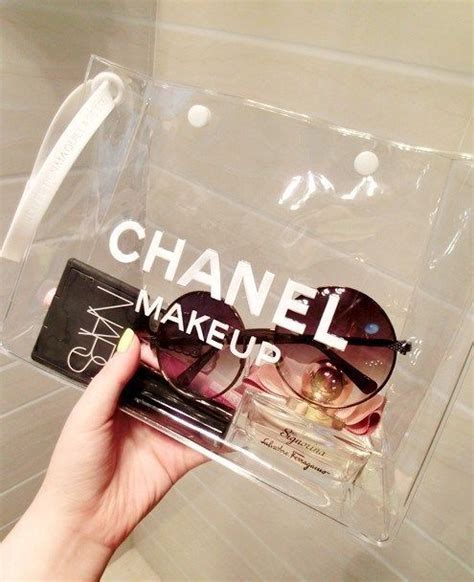 chanel clear makeup bag
